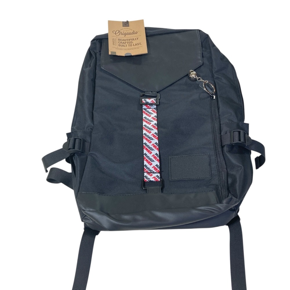 NWT‎ Origaudio Black Backpack Laptop Travel Bag School Helmet Keyring MotoGP